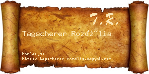 Tagscherer Rozália névjegykártya